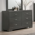 thumbnail image 4 of Furniture of America Santi Wood 6-Drawer Dresser with Acrylic Hardware in Gray, 4 of 7