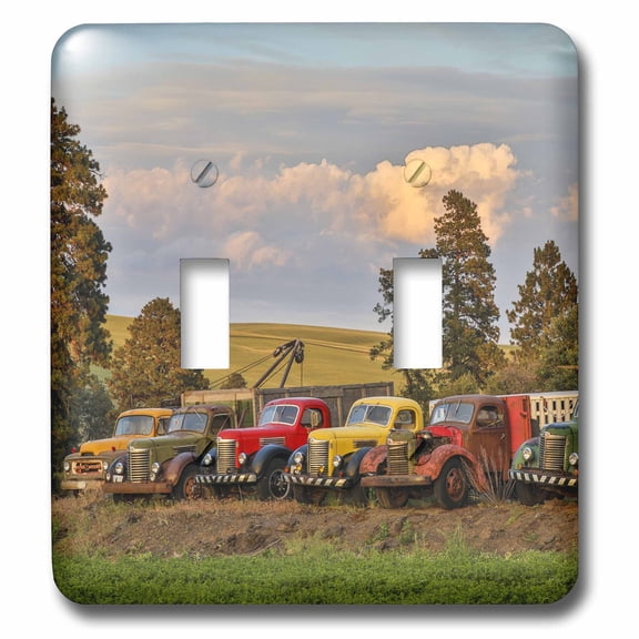 3dRose, Washington State, Palouse. Antique trucks., double toggle switch