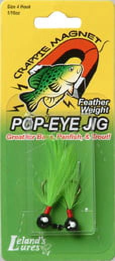 Leland Lures Crappie Magnet Pop-Eye Jig 1/16 oz Chartreuse, 87495