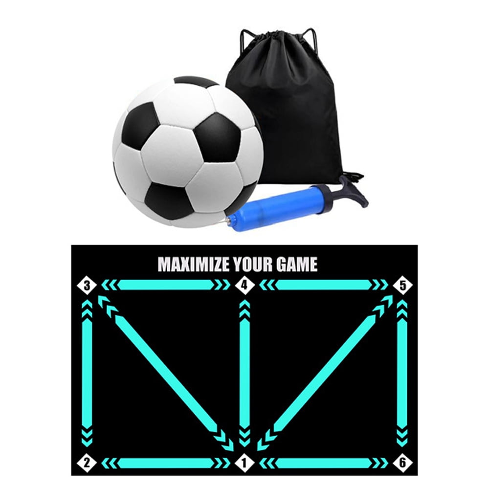 Football Boot Bag Kids Football Training Mat 90x60cm Non-Slip Dribbler Ball Control Training Indoor Football