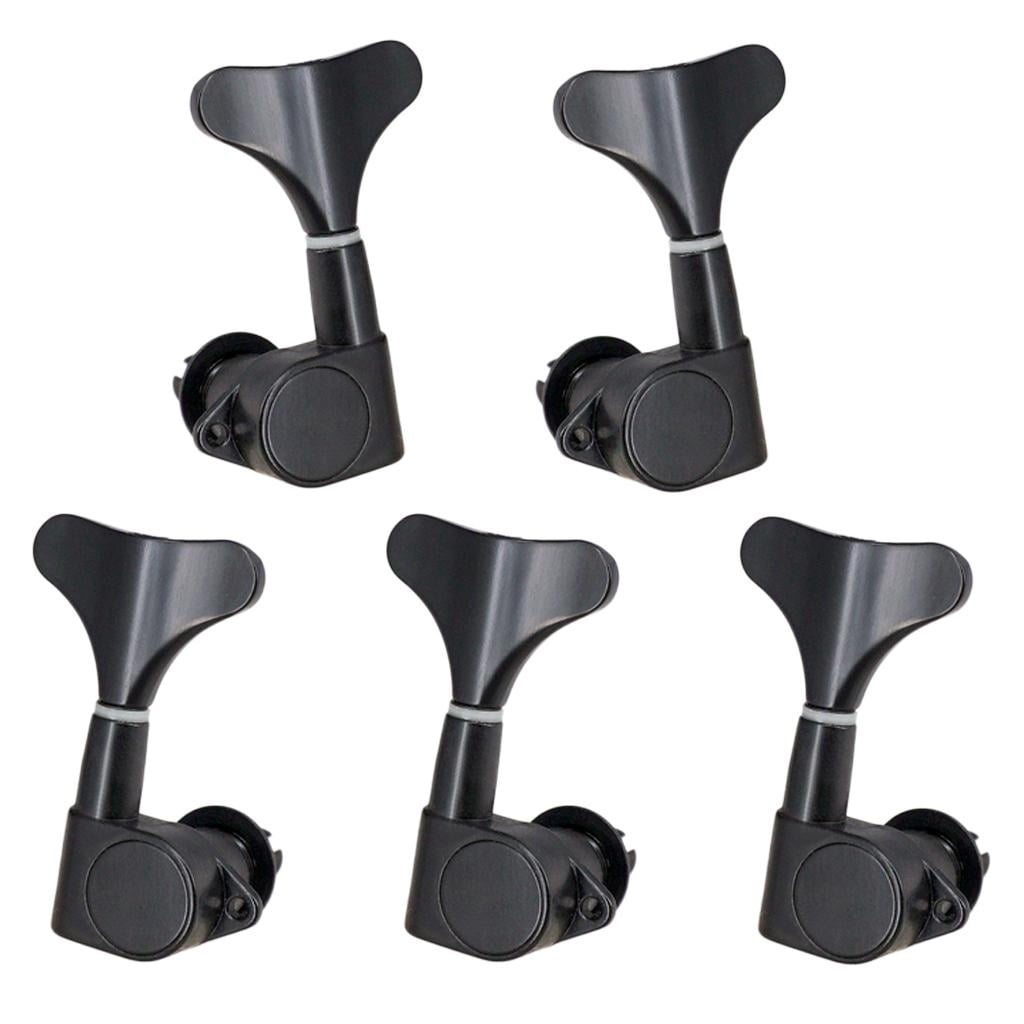 Sealed String Tuning Pegs Keys Machines Heads Electric Guitar Parts Replacement Compatible for 4/5/6 Strings - Black 2L3R