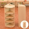 thumbnail image 6 of Rushawy 2pcs Mini Wooden 1:12 Dollhouse Furniture DIY Toys Cabinet and Round Stool, 6 of 9