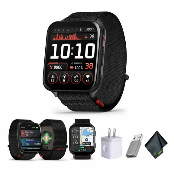 Garmin Venu X1 Thin and Lightweight GPS Smartwatch, 2” AMOLED Display, Sapphire Lens, LED Flashlight, Built-In Maps, 100  Sports Apps, Fitness and Wellness Tracking Black with Slate Titanium Caseback