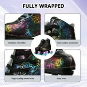 EONROACOO Womens Girls Boys Black Roller Skates Adult Light up Quad Skates(Women 7/Men 6)