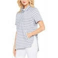 thumbnail image 2 of Vince Camuto Womens Variegated Stripe Knit Blouse, Blue, Small, 2 of 2