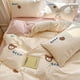 thumbnail image 3 of Lindo juego de cama de oso para niñas, funda de edredón de algodón lavado coreano, edredón bordado, juego de sábanas ajustables tamaño Queen y King, 3 of 6