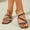Black, variant on Women's Rhinestone Strappy Open Toe Slide Sandals Slip on Casual Flat Sandals Seaside Vacation Summer Black 6.5