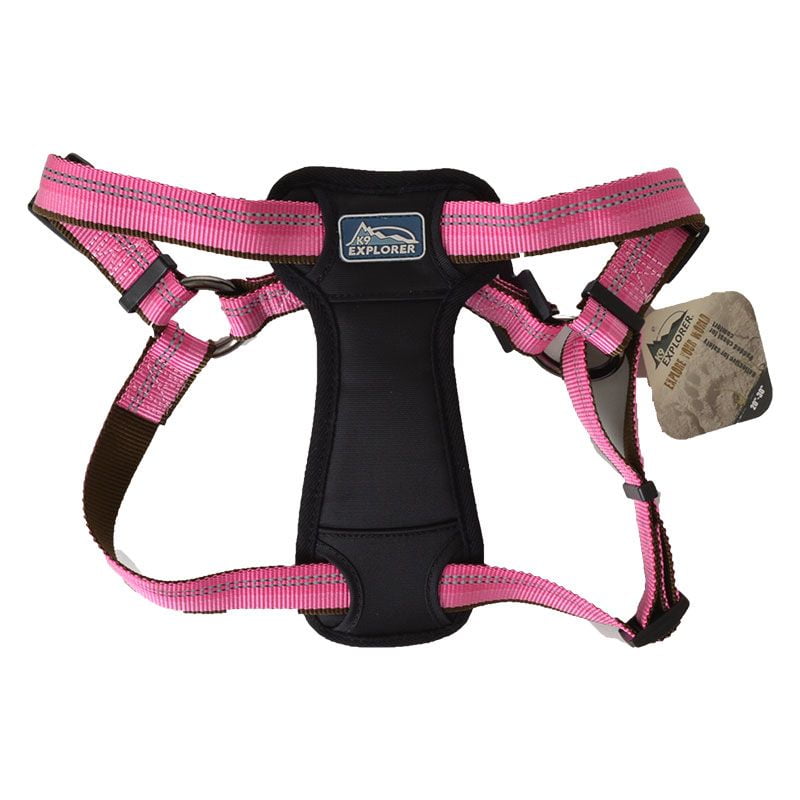 K9 Explorer Reflective Adjustable Padded Dog Harness Rosebud Fits 20