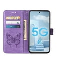 thumbnail image 3 of Galaxy A51 (5G) Phone Case, Dteck Embossed Butterfly PU Leather Wallet Foilo Case Stand Protective Cover with Hand Strap [Built-in card slots/money pocket] for Samsung Galaxy A51 5G, Light Purple, 3 of 5