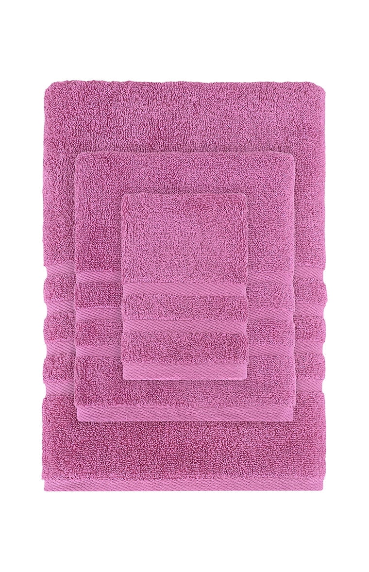 Rosyn Home Hotel Quality 100% Turkish Cotton 6 Piece Bath Towel Set Pink