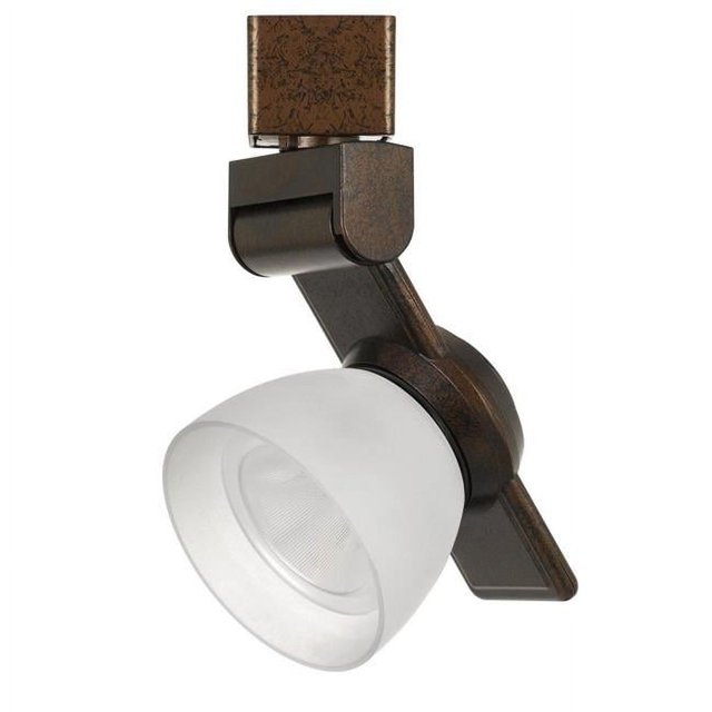 Benjara BM220808 12W Integrated LED Track Fixture with Polycarbonate Head, Bronze & White