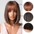 thumbnail image 2 of Bob Wigs for Women Synthetic Hair Wigs Short Bob Wigs With Bangs Straight Wigs Hair Replacement Natural Hair Looking for Girl Daily Use A4, 2 of 6
