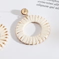 thumbnail image 3 of 2 pares de pendientes de aro con borla de rafia hechos a mano, joyería llamativa de moda para mujeres y niñas, 3 of 5