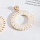 thumbnail image 3 of 2 pares de pendientes de aro con borla de rafia hechos a mano, joyería llamativa de moda para mujeres y niñas, 3 of 5