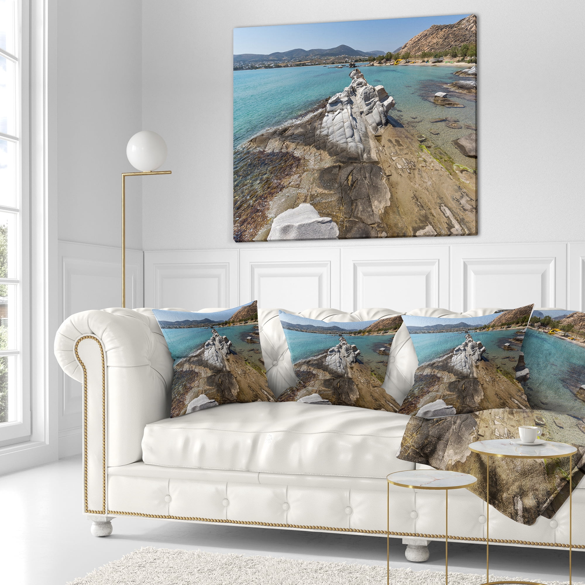 Designart Clean Waters and Rock Formations - Landscape Printed Throw Pillow - 18x18