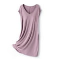 thumbnail image 2 of zbxnLI Womens V Neck Nightgowns with Built in Bra Pads Soft Comfy Sleepwear Dress Pajama Dresses, 2 of 5