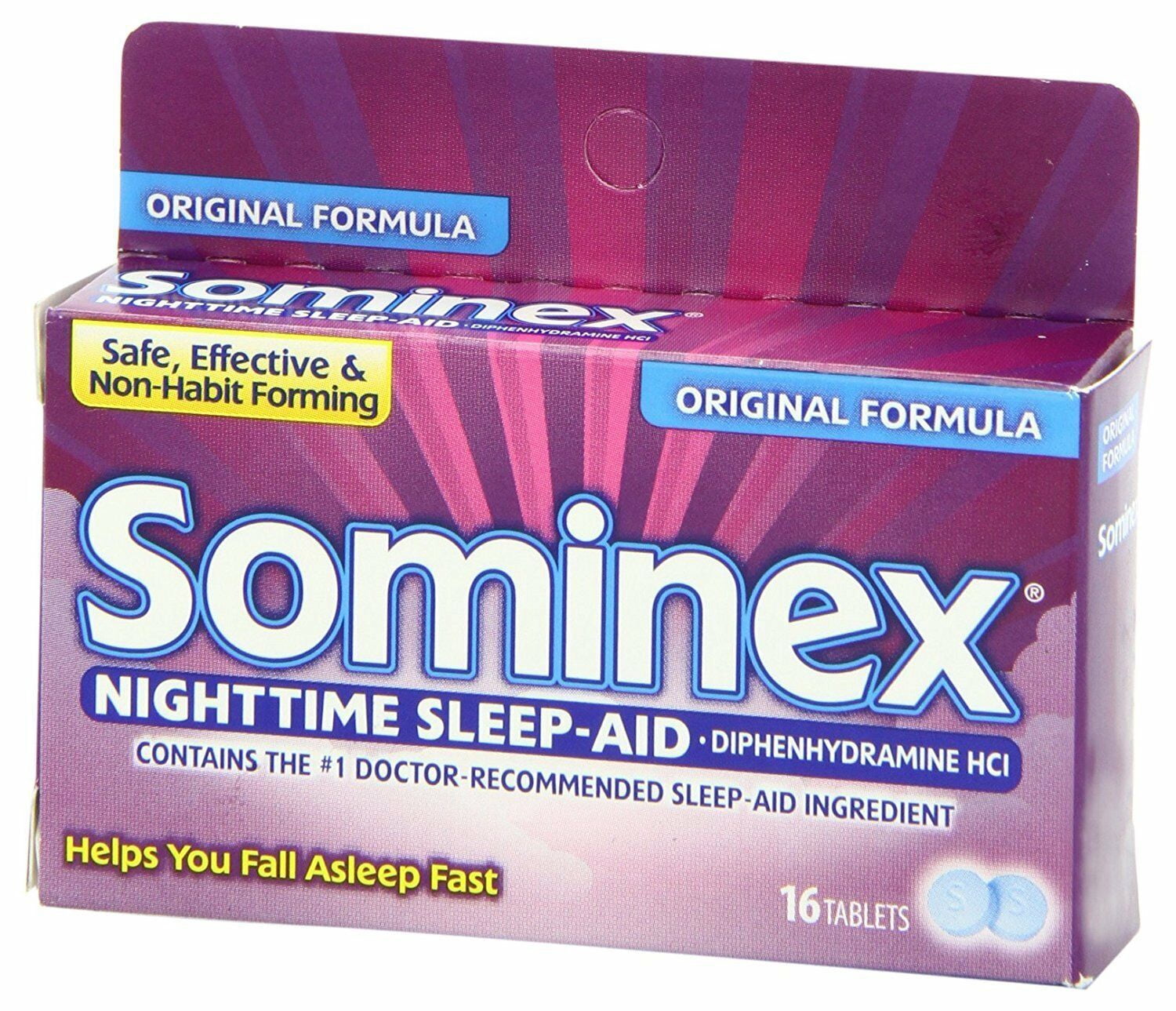 Sominex Original Formula Tablets 16 Tablets (Pack of 6)