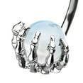 thumbnail image 6 of Stainless Steel Navel Rings Skull Hand Holding Natural Stone Belly Rings Versatile Belly Button Rings Party Accessories, 6 of 6