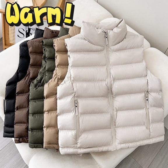 Taqqpue Women Puffer Vest Lightweight Stand Collar Sleeveless Winter Warm Zip Up Padded Outerwear Jackets with Pockets M-XXL