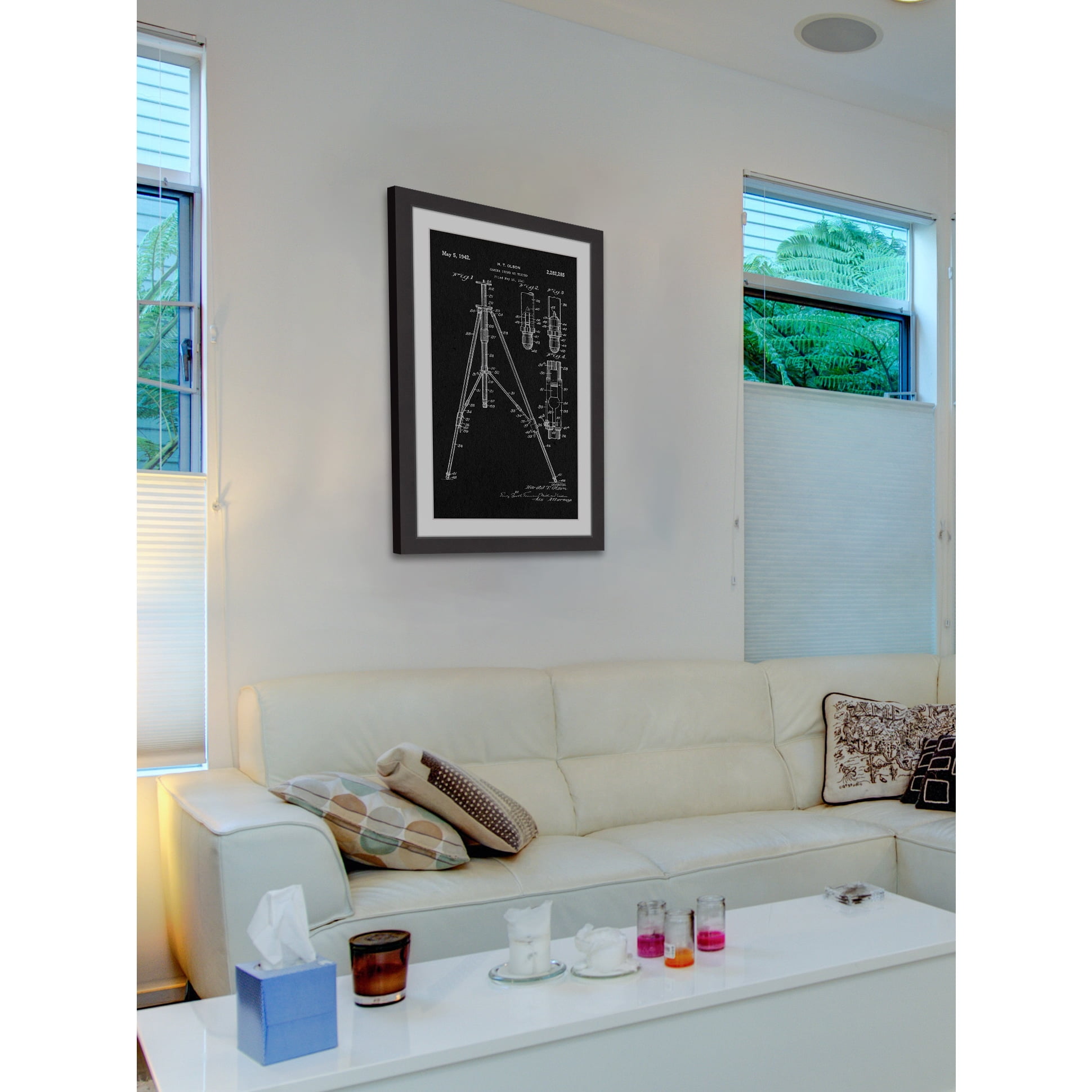 "Tripod 1942 Black Paper" Framed Painting Print