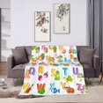 PUREYAH Travel Throw Blanket for Couch, Cartoon Zebra English Letter
