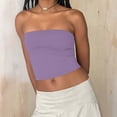 thumbnail image 4 of Womens Strapless Tube Top Bandeau Crop Tops Slim Fit Stretch Strapless Camisole Summer Casual Basic Solid Color Sleeveless Tank Top for Women, 4 of 9