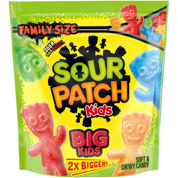 SOUR PATCH KIDS Big Soft & Chewy Candy, Family Size, 1.7 lb Bag