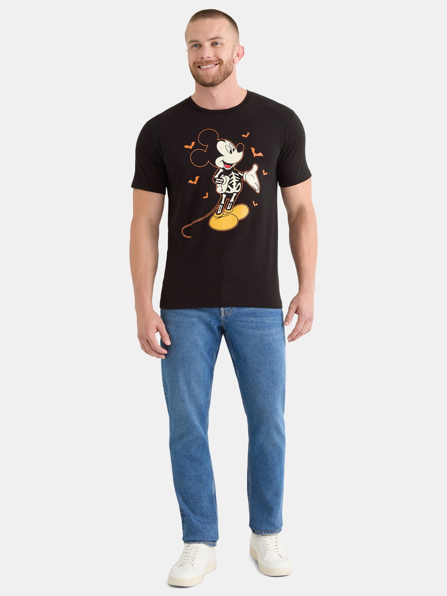 Mickey Mouse Men's and Big Men's Halloween Graphic Tee with Short Sleeves, Sizes XS-3XL