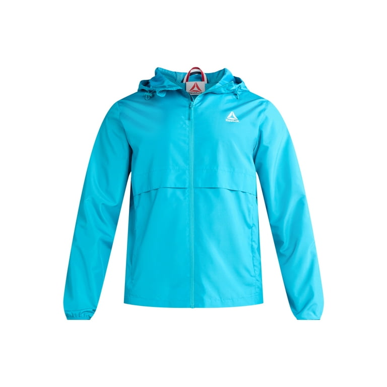 Reebok Men's Windbreaker Jacket with Hood, Full-Zip, Sizes S
