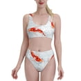 thumbnail image 2 of Picia Koi Fish Corals,Spring Summer Women's High Waisted Bikini Scoop Neck Swimsuit Two Pieces Bathing Suit-XX-Large, 2 of 8