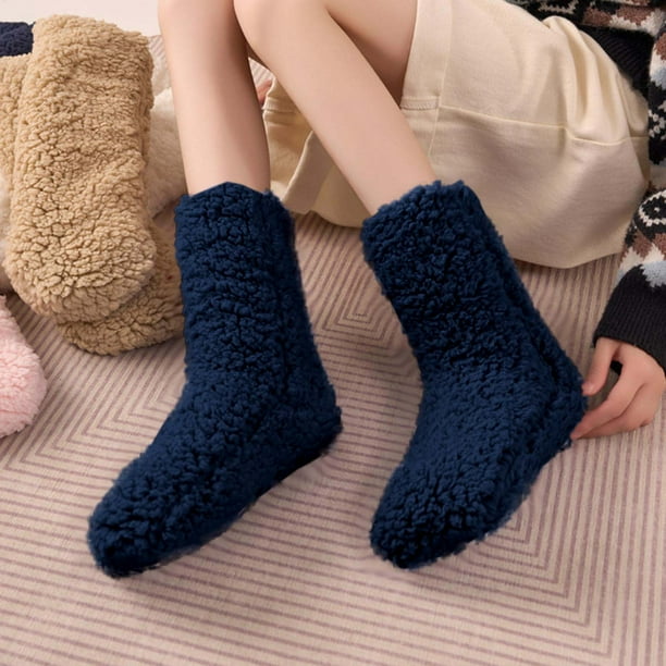 Calcetines cómodos para mujer, regalos de invierno, calcetines de forro polar gruesos, calcetines casuales regulares para mujer