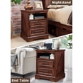 thumbnail image 6 of XgoodX 18" Farmhouse Nightstand with Charging Station,End Table with 2 Drawers Storage,Side Table,Bedside Cabinet for Bedroom,Living Room,Brown, 6 of 9