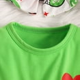 thumbnail image 5 of Conjunto de 3 piezas de camiseta con estampado navideño de vellón + pantalones acampanados de felpa + gorro para niñas pequeñas, ropa para fiesta de Año Nuevo de Papá Noel, 5 of 5