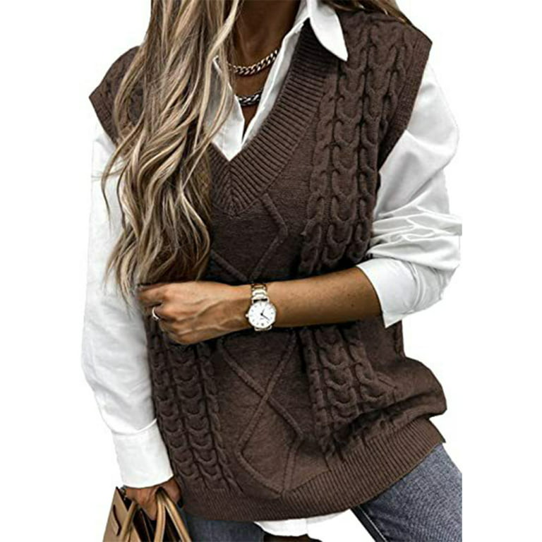 2023 Autumn and Winter Europe and America V-Neck Hollowed out Diamond  Shaped Casual Knitted Vest Sweater Vest Wish Cross-Border Women's Wear -  China Thick Sweater Women and Sweater price