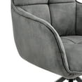 thumbnail image 7 of Noah Dining Room Accent Chair in Charcoal Fabric and Brushed Stainless Steel Finish, 7 of 7