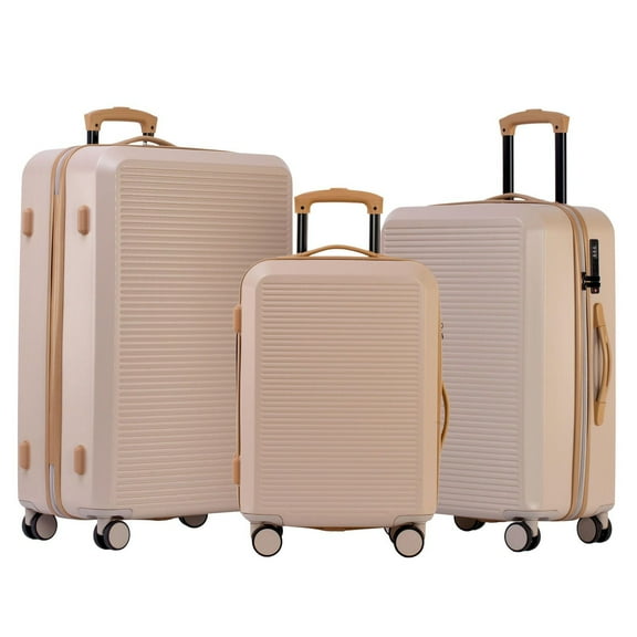 3-Piece Hardside Luggage Set: 28 Inch, 24 Inch Large Suitcases with wheels and 20 Inch Carry On Luggage