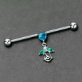 thumbnail image 5 of Body Candy Industrial Barbell Womens 14G Stainless Steel Helix Cartilage Earring Heart Flower Dangle Mens 1 1/2", 5 of 8