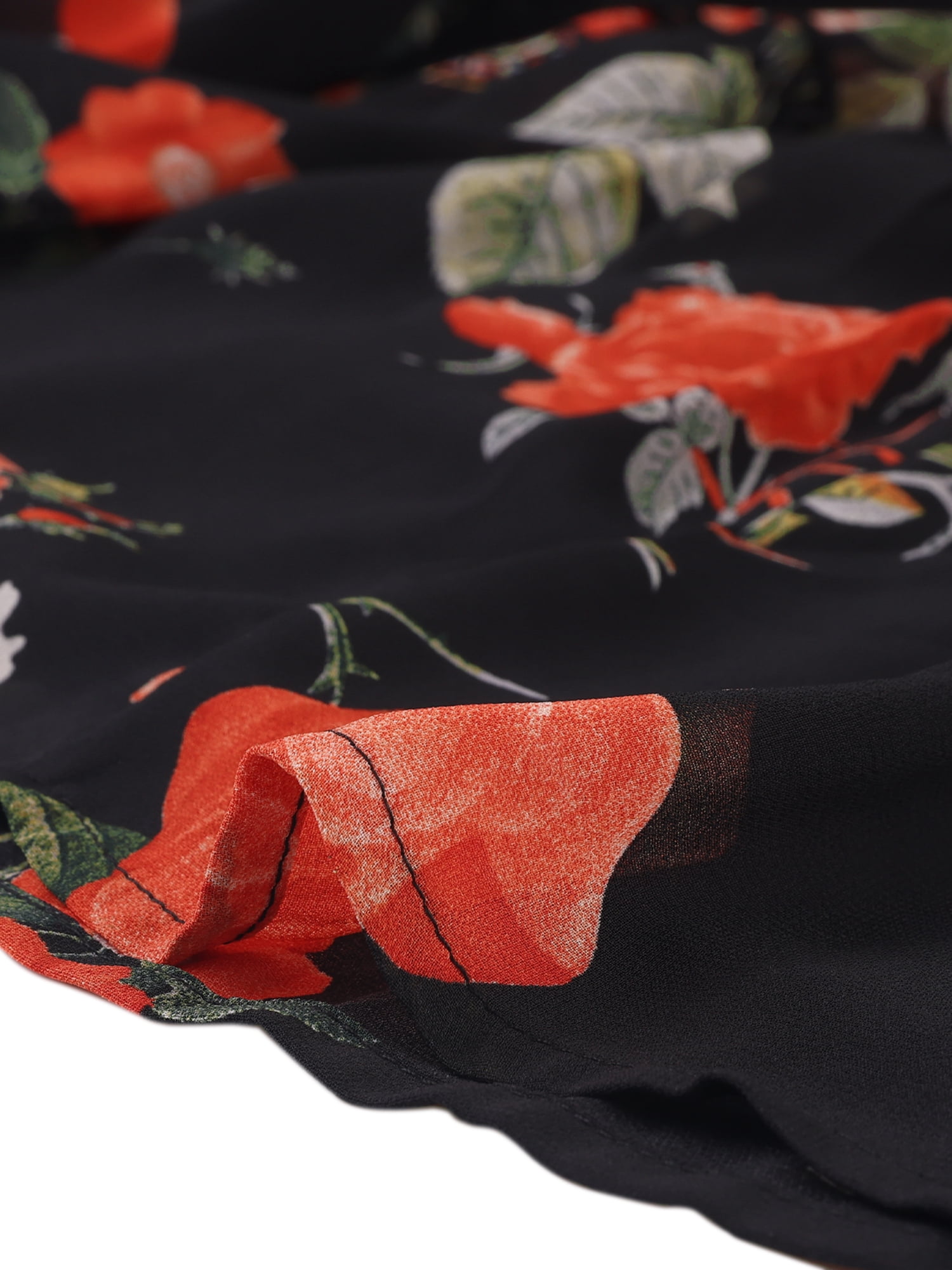 DARING DIVA Women's Chiffon Tiered A-Line Maxi Skirt L Black Pink