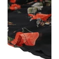 thumbnail image 5 of Unique Bargains Women's Floral Elastic Waist Chiffon Tiered A-Line Maxi Skirt S Black Pink, 5 of 5
