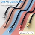 thumbnail image 3 of Apple MFi Certified 2-Pack Lightning Charging Cables for iPhone and iPad (1ft, Brown) - Fast Charging Compatible with iPhone, iPad Mini/Air, 3 of 16