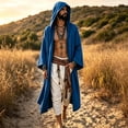 thumbnail image 2 of QASIEATN Mens Modern Fit Shawl Wraps Men's Plus Size Hooded Cloak Coat Oversized Windbreaker Capes Fall Fashion Accessories, 2 of 4