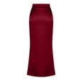 thumbnail image 5 of Elvqul Womens Soft Skirts Elastic Winter Wine High Waist Trendy Comfortable Plain Long Skirts for Juniors, 5 of 7
