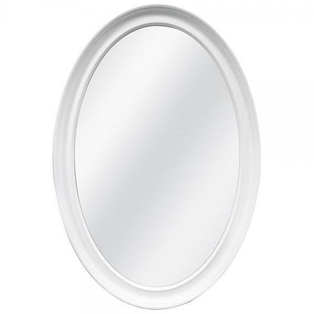 mcs 21x31 inch oval wall mirror, white (20458)