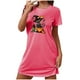 thumbnail image 1 of Camisón corto de talla grande para mujer, camisón de manga corta con estampado de pecho a la moda, camisón para mujer, 1 of 2