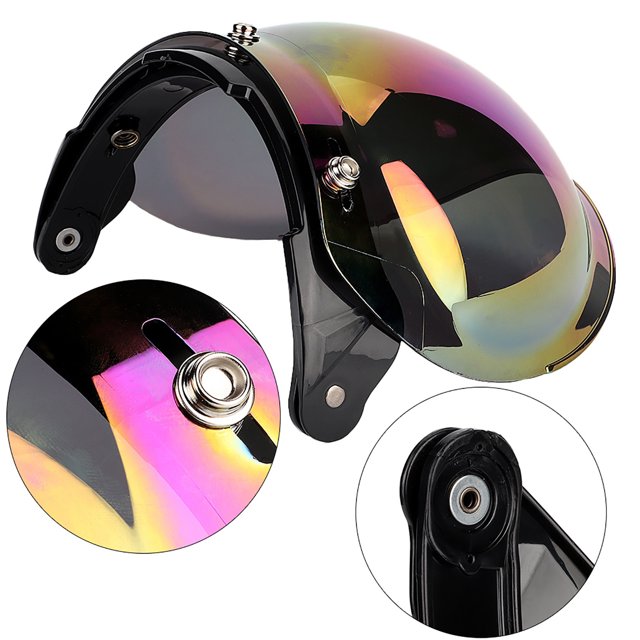 Visera para casco, lente para casco de motocicleta retro con 3 cierres, lente para casco de motocicleta creada con maestría