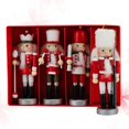 thumbnail image 2 of KEINXS 4 Pcs Wood Walnut Soldier Puppet Showcase Hanging Decor Nutcrackers Ornament for Christmas Tree Home Party (Red), 2 of 6