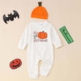 thumbnail image 2 of Tfken Halloween Nightwear Pajamas Sets Boys Homewear Party Festival Pumpkin Print Lightweight Pajamas Onesie With Hats Set Sleepwear Kids Comfy Loungewear Outfit Size 0-3 Months White, 2 of 8