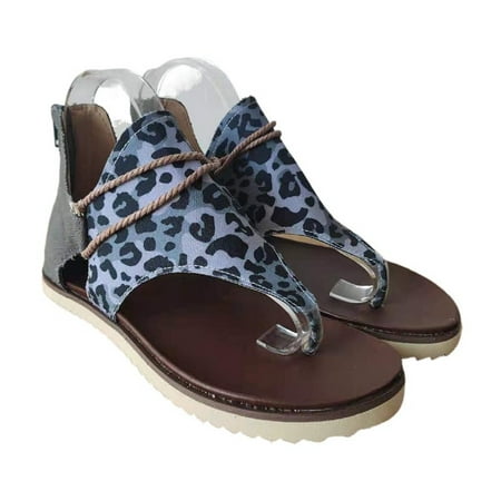 

Inkach Womens Casual Plus Size Printed Shoes Flat Flip Flops Back Zipper Sandals
