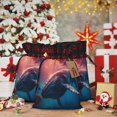 thumbnail image 6 of KLL Sunshine Ocean Whale for Christmas Gift Bag,Christmas Burlap Goody Gift Bags with Plaid Drawstrings for Xmas Presents Holiday Party Favor Treats Candy-Black, 6 of 8