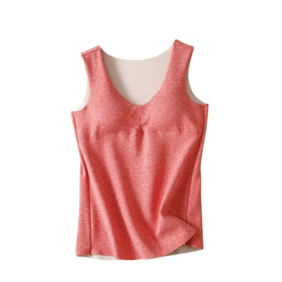 UAMVSH Women Sleeveless Thermal Tank Top for Cold Weather Underwear Top Warm Camisole Base Layer Vest with Removable Chest